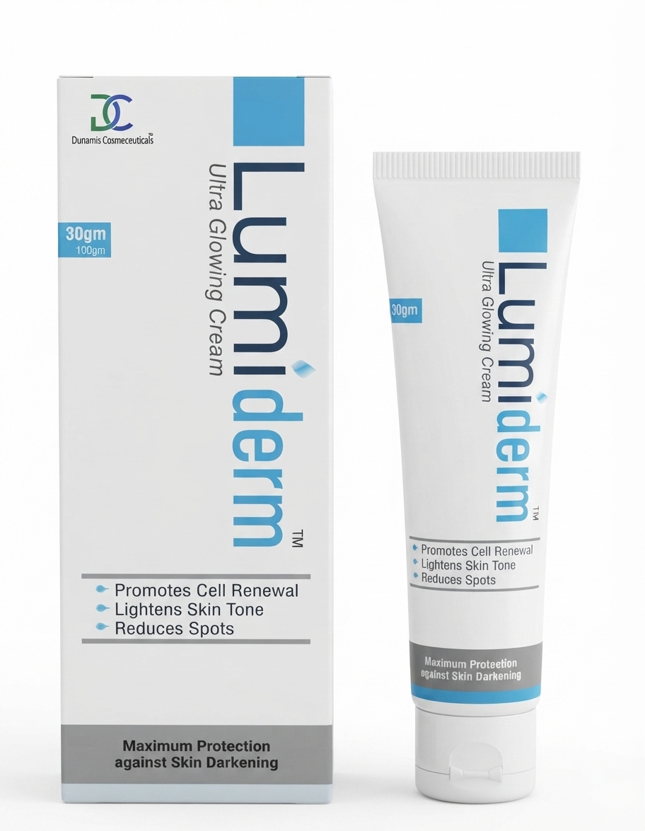 Lumiderm Ascorbyl Glucoside Cream 20ml tube and packaging for skin lightening, firming, and fine line reduction
