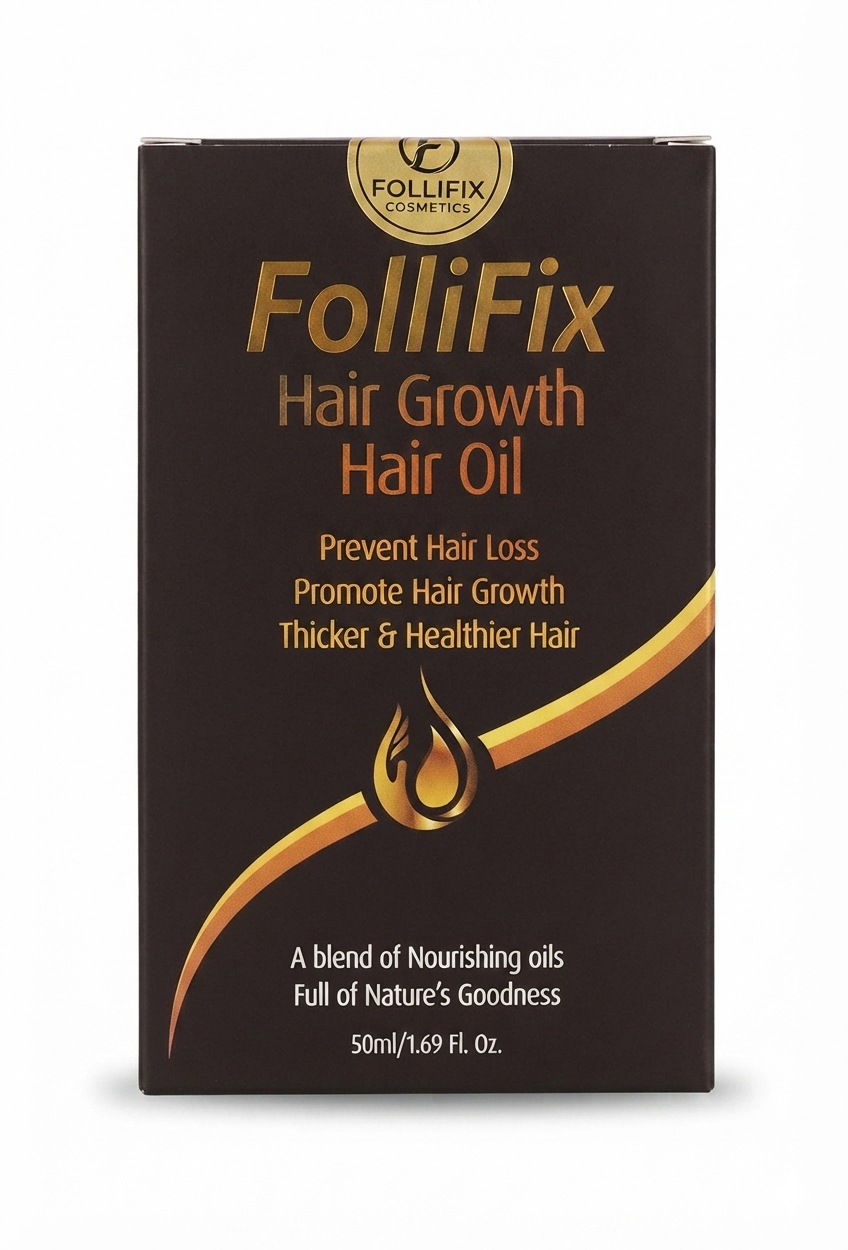 FolliFix Hair Growth Oil Extracts 50ml bottle for preventing hair loss and promoting thicker, healthier hair