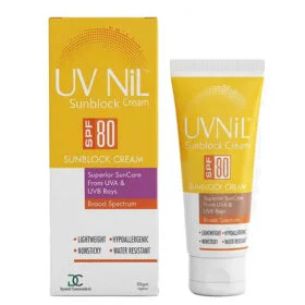 UV NIL SPF 80 sunblock cream 50gm lightweight water resistant UVA UVB sun protection