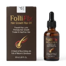 FolliFix Hair Growth Oil Extracts 50ml bottle for preventing hair loss and promoting thicker, healthier hair